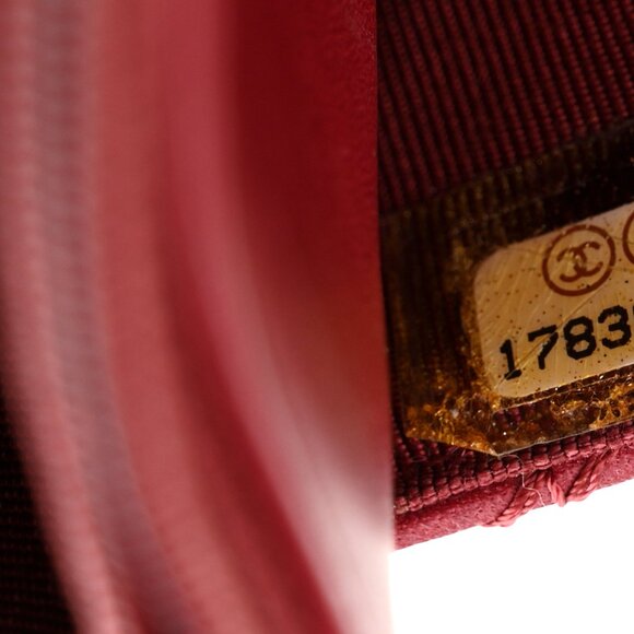 Chanel Calfskin Double Stitch Hamptons Wallet On Chain WOC Crossbody Red - Picture 8 of 10